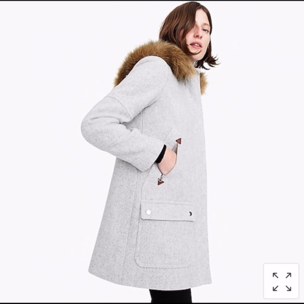 J. Crew Chateau Parka Grey EUC 2P